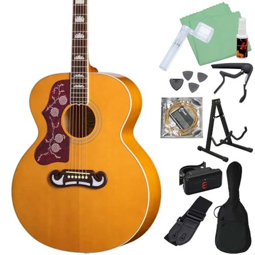 Epiphone J-200 Studio Left-Handed Natural �A�R�[�X�e�B�b�N�M�^�[���S��12�_�Z�b�g �G���A�R �i�`������ ���t�g�n���h ���t�e�B �������p �G�s�t�H��