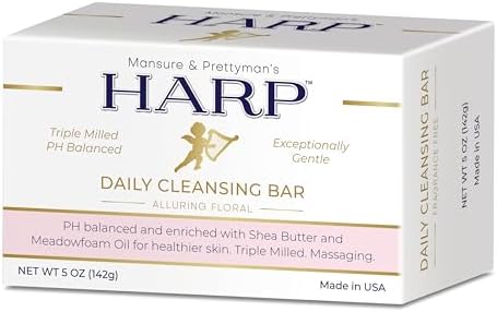 HARP pH-Balanced (5.0-6.0) Body Wash Bar. 100% Syndet. Protects Moisture Barrier For Sensitive, Dry or Irritated skin. + Shea Butter/Borage Oil. Non-Comedogenic. VANILLA LAVENDER FRAGRANCE