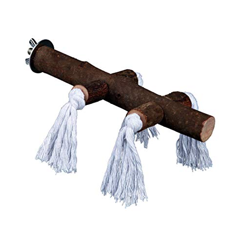 Pet Ting Ting Natural Living Perchoir en Bois avec Corde et vis de Fixation 20 cm Bird PERC Cover
