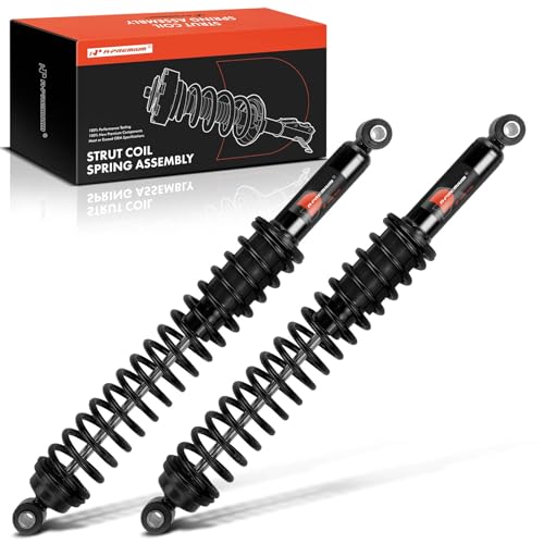 A-Premium Rear Load Adjusting Towing Shocks Absorbers with Coil Springs - Compatible with Chevrolet Silverado 1500, Tahoe and GMC Sierra 1500, Yukon and Dodge Ram 1500 and Nissan Titan - 2PCS Set