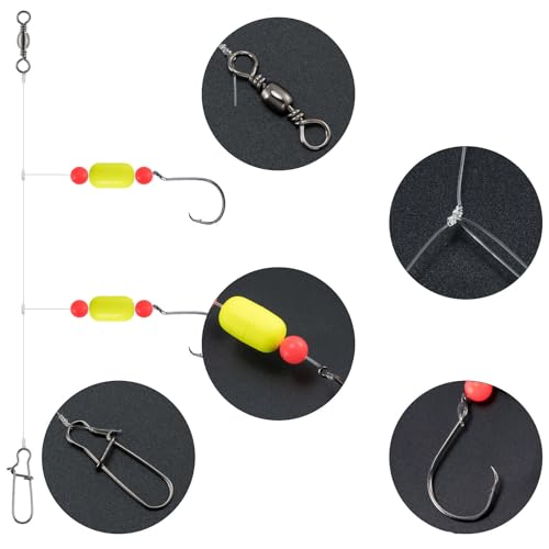 Set de anzuelos y nylon para pesca en agua salada y dulce miniatura 6