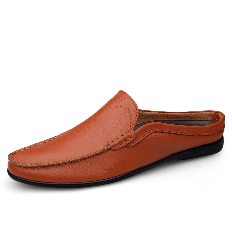 Men's Loafers Shoes Solid Color Round Toe PU Leather Half Loafers Shoes Flexible Slip Resistant Lightweight Prom Slip-on2