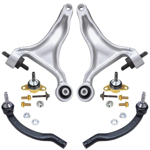 Image of Detroit Axle - AWD Front End Suspension Kit for 2002-2005 Volvo V70, 2 Lower Control Arms 2 Lower Ball Joints 2 Outer Tie Rod Ends 2003 2004 Replacement
