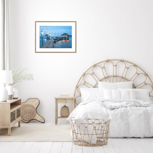 Image of JCJMY 16x22 Picture Frame with 12x18 Mat, Display Photo 12x18 with Mat or 16 x 22 Without Mat, Wall Hanging Large 16 by 22 Poster Frame with Plexiglass, Rustic Brown