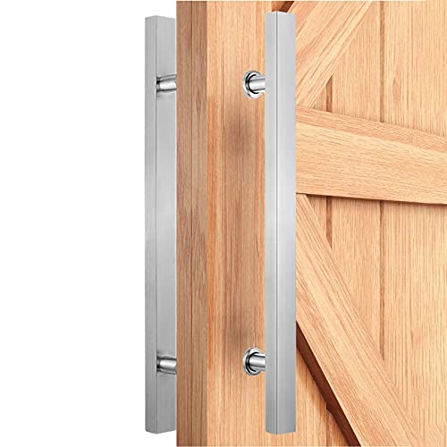 Poignée de porte de grange coulissante en acier inoxydable argent