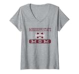Womens Mississippi State Bulldogs Mom Officially Licensed V-Neck T-Shirt