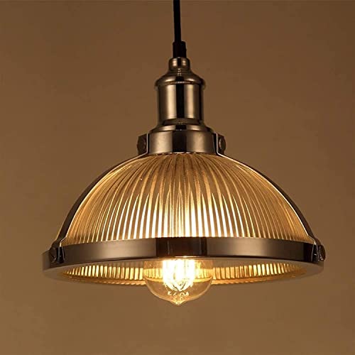 Lustre en verre industriel et suspension chrome E27 RLKHXBS