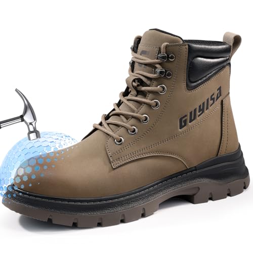 Image of Steel Toe Boots for Men Puncture Resistant Work Utility Safety Shoes