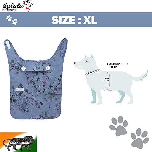 Image of Lulala Dog Sweater - Soft Polar Fleece Vest for Dogs, Warm Lightweight Jacket with Velcro Closure, Knit Fleece, Year-Round Wear, Flower Print, (Blue,18Inch)