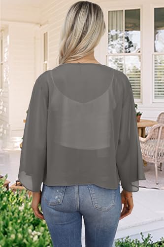 Image of Kimonos for Women Summer Cardigan Chiffon Floral Cover up Loose Casual Top Blouse