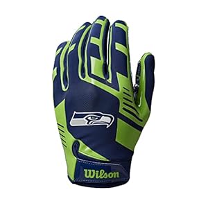 Wilson NFL Stretch Fit Football Gloves – Adult, Seattle Seahawks