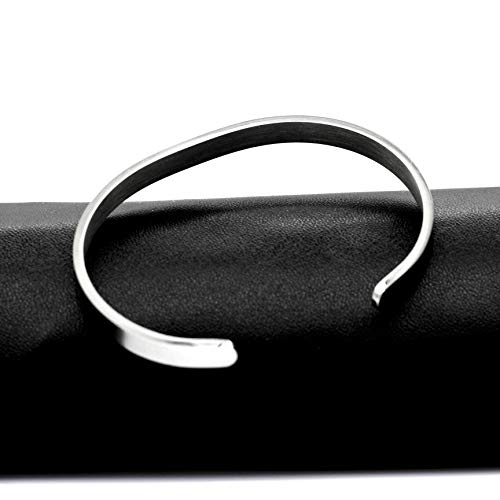Image of Uloveido Stainless Steel Inspirational Bracelets for Women Engraved Personalized Mantra Initial Motivational Cuff Bangle Y460
