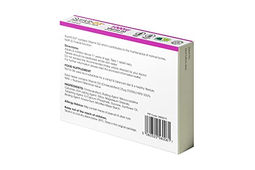 SunVit-D3 Vitamin D3 1000 iu - High Strength Vitamin D Tablets Support the Maintenance of Bone, Teeth, Muscle & Immune System | Made in UK & GMP Approved | Dairy & Gluten free - D3 Vitamins 28 Tablets - Image 4