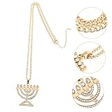 HEMOTON Collar Colgante Menorá Brazos de Acero Inoxidable con Diseño Clásico para Mujer Joyería Ligera y Resistente para Uso Diario y Ocasiones Especiales