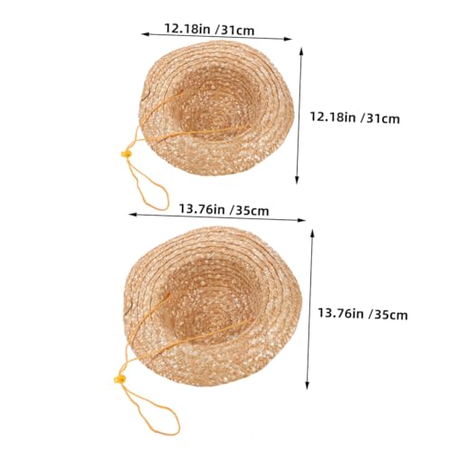 2pcs Summer Beach Hat DIY Unpainted Craft Hat Handmade Kids Toddler Sun Cap with Wide Brim Outdoor for Boys Girls Mexican Art Painting Khaki2