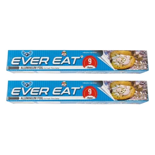 Image of Aluminium Foil Roll | Food Grade Kitchen Wrap and Durable Heat Retention Sheet | Tear Resistant Easy Cut | Strong Flexible Silver Wrap Paper (9 Meter (Pack of 2))