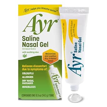 Ayr Saline Nasal Gel, With Soothing Aloe, 0.5-Ounce Tubes