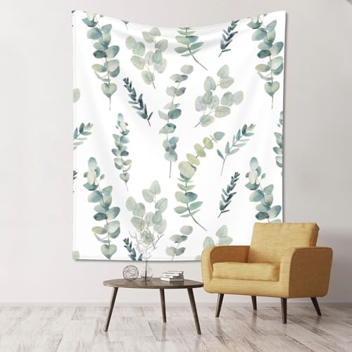 Tapisserie murale eucalyptus imprimé végétal pour chambre douce