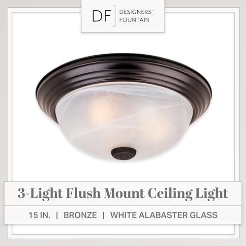 Designers Fountain 1257L-ORB-AL 3-Light Flush Mount Ceiling Light, 15 Inch Lighting Fixture thumb #1