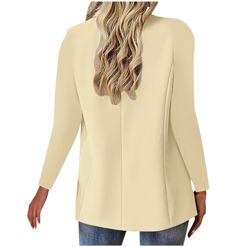 Blazers for Women 2025 Fall Cardigan Lapel Button Down Solid Suit Jacket with Lined Office Work Clothes3
