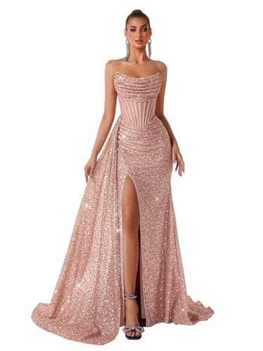 Cocktail Evening Gowns Formal Dresses for Women Sequin Tulle Wedding Guest Party Sexy Off Shoulder...