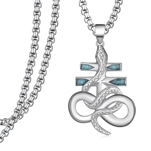 Satanic Necklace S925 Sterling Silver Leviathan Necklace Satanic Jewelry Gifts for Men Women