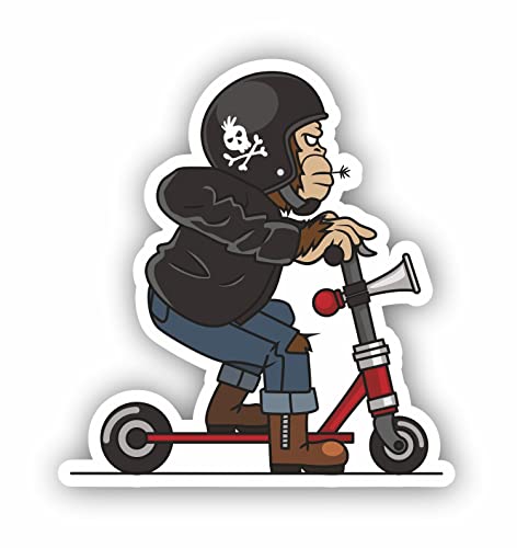 AMA SHOP Gorilla Sticker on Color Scooter | Adhesivo para casco, motocicleta, caravana, barco | AutoTuning