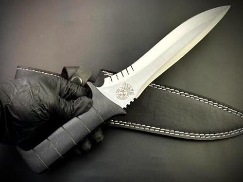 Jayger Réplica de faca RE4 Leon Kennedy feita à mão, colecionável, capa de couro, original forjada à