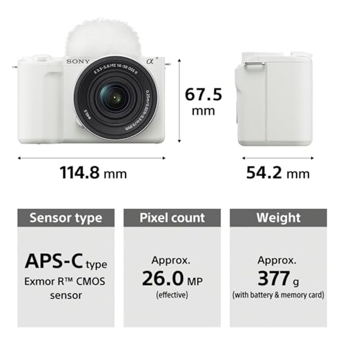 Image of Sony Alpha ZV-E10M2K 26 MP Interchangeable Lens Mirrorless Vlog Camera for Creators (16-50mm Power Zoom Lens) | APS-C Sensor | 4K 60p with 10bit 4:2:2 Recording - (White)