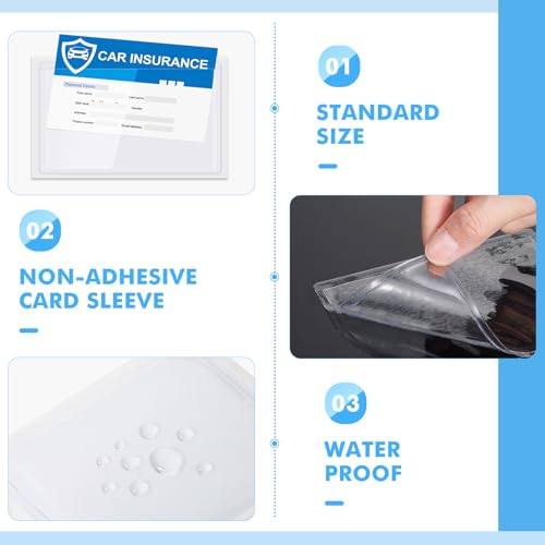 Image of Chinco 30 Pcs Self Adhesive Pockets, Bin Labels for Storage Bins, Clear Pocket Label Sleeves, Plastic Index Card Holder with Top Open for Organizing Bins Box Drawer (3.89 x 2.67 Inch)