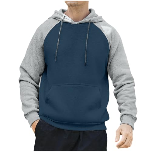 Mens Hoodies Vintage Raglan Drawstring Hooded Sweatshirt Long Sleeve Comfy Casual Hoodie Fall Outfits with Pocket