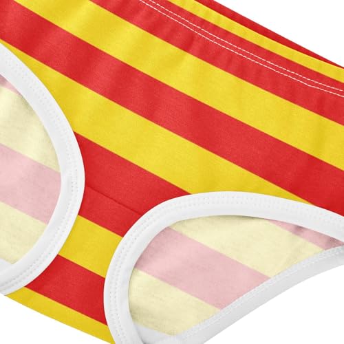 Red Yellow Stripe Toddler Girls's Underwear 2T4