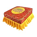 predolo Meditation Floor Stool Tatami Seat with Washable Cover Multipurpose Floor Seat for Relaxing, Red Set