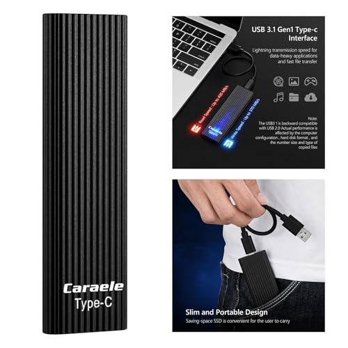 GUDMART® USB 3 2TB SSD External Portable USB 3.1 Gen-1 USB-C Compatible Black - Image 7