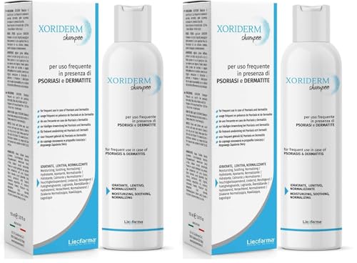 Xoriderm Shampoo es un champú delicado eficaz contra la psoriasis y la dermatitis, y en caso de picor y enrojecimiento del cuero cabelludo (Paquete de 2)