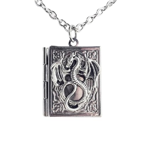 ZHOUSUFEN unique Gothic pendant necklace, stylish and personalized book-shaped locket pendant necklace, suitable for daily wear, dating parties