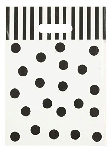 ORAPACK 15x18 Black Die Cut Handle Bags with White Dots 50/cs