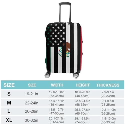 Mexico U.S.A. Friendship Flag Travel Luggage Cover for Suitcase 19-32 Inches Elastic Washable Baggage Protector2