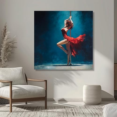 Décoration intérieure pole dance toile encadrée 80x80cm