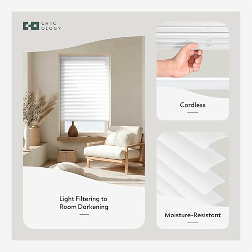 Chicology filtrado de luz ideal para ventanas de cocina y oficina en vinilo blanco de 17x72 3