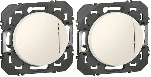 LEGRAND | Interrupteur Ou Va-Et-Vient Avec Voyant Témoin, Dooxie, Connexion Rapide Sans Outil, Livré Avec Enjoliveur Blanc, À Équiper De Plaque De Finition (Lot de 2)