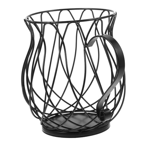 TOPPERFUN Barattolo Porta Cialde Caffè in Ferro Cestino Organizer per Cialde di Caffè Contenitore Portaoggetti per Cucina e Salone