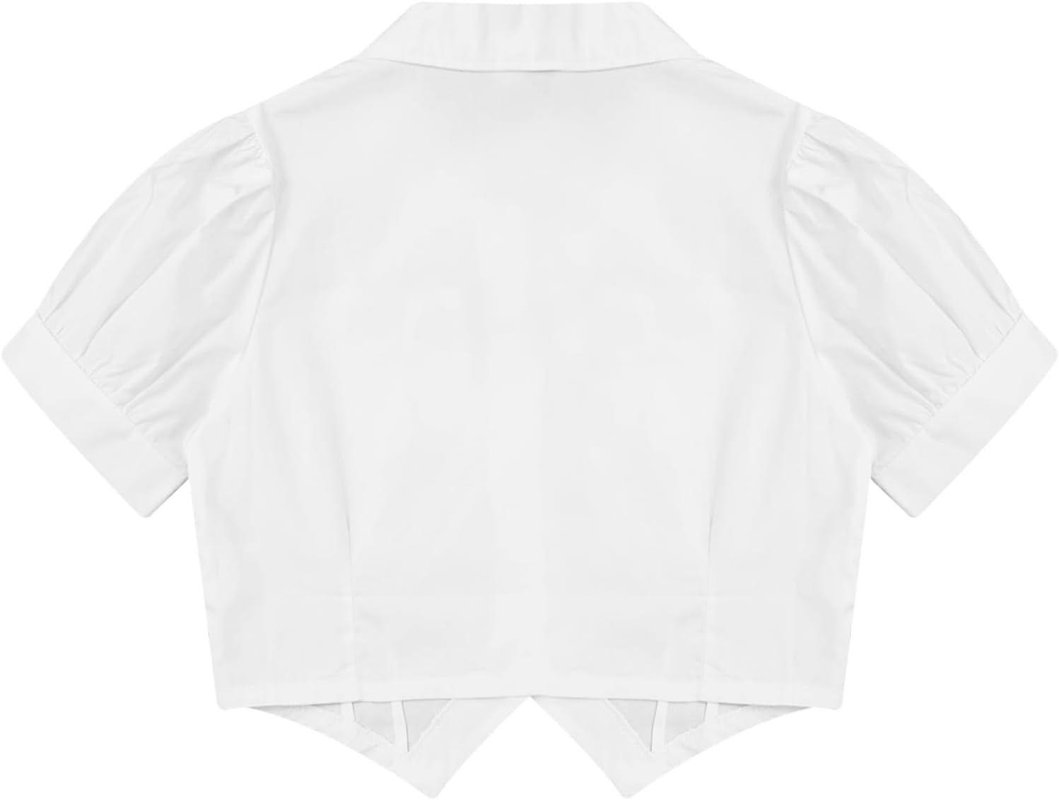Kids Girls Short Sleeve School Uniform Shirt Blouse Casual Button Down Shirt Princess Tops with Bowknot