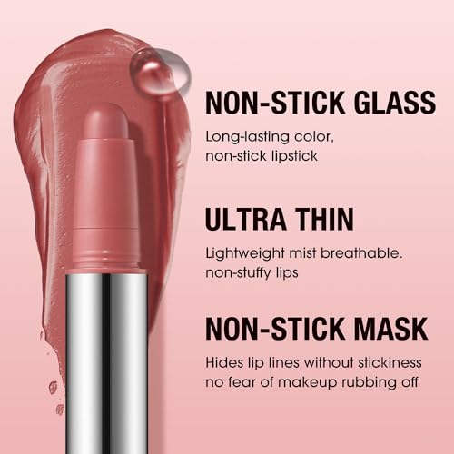 Image of Burnt Coral Matte Lipstick Crayon - Waterproof Long Lasting Lip Liner Pencil, High Pigment Creamy Velvet Lipstick, Non-Drying Lip Color for Women, 05#