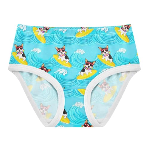 Joisal Print Toddler Girls Underwear 2t Cotton Panties Little Girl Cute Dog Blue Waves Kids Undies Briefs