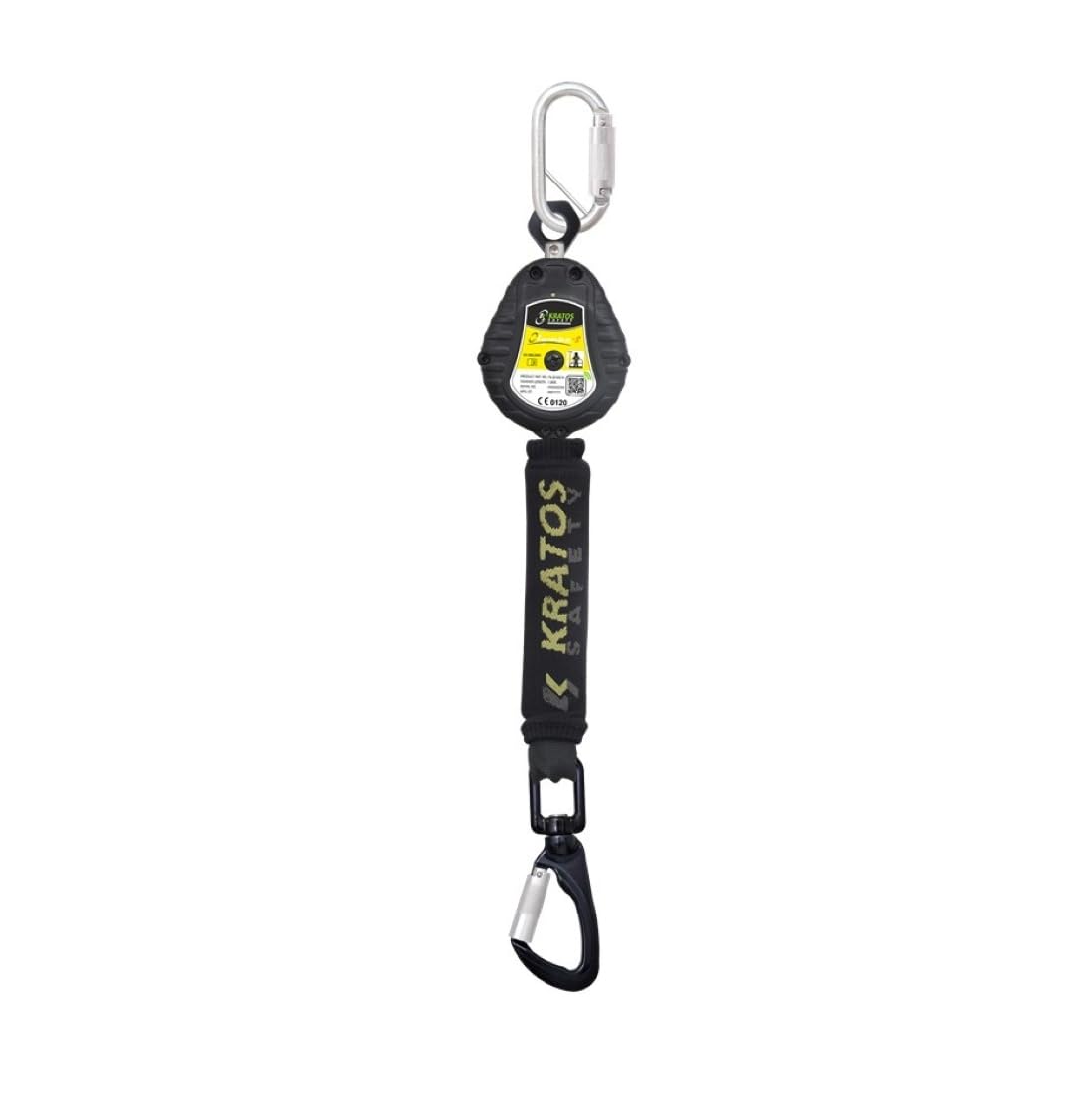 Kratos Safety Olympe-S Gurtband, Höhensicherungsgerät für Hubarbeitsbühnen, 1,75m mit Bandfalldämpfer und integriertem Bremssystem, EN360, PSA