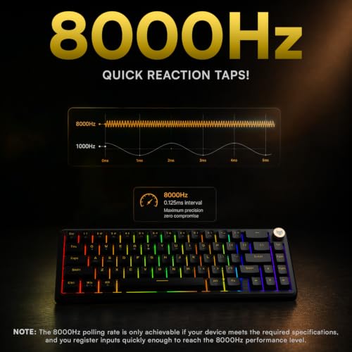 Image of EvoFox Ronin HS65 Hall Effect Wired Mechanical Gaming Keyboard, 2 Layer Sound Dampening, 8000Hz Polling, Hall Effect Magnetic Switch, Actuation Point Adjustable, Web Software, Black
