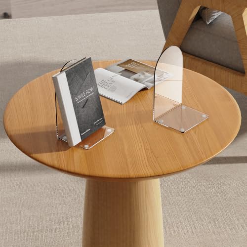 Image of Acrylic Book Ends 12 Pcs, Clear Bookends, Bookend Organizer for Shelves | Transparent Book Stoppers, Decorative Book Holder Stand for Heavy Books, CD, Book Shelves, File, Video Games