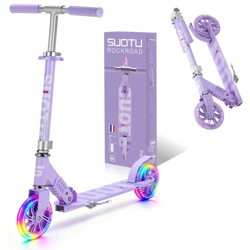 SUOTU Roller Kinder mit 145 mm Rollen, Scooter mit Leuchtrad für 3-12...