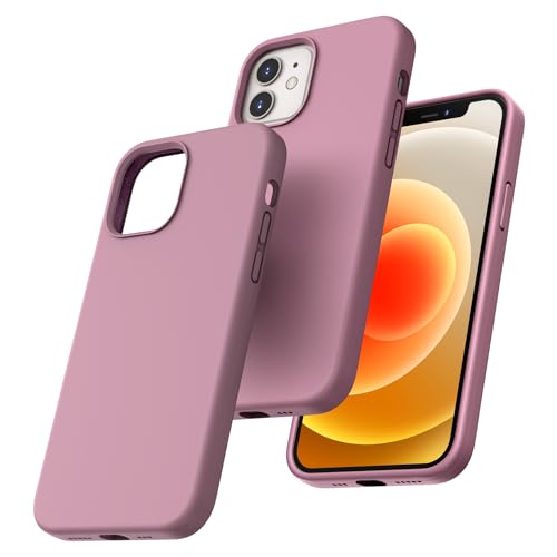 TOCOL für iPhone 12 Hülle Silikon, Stoßfest Anti-Rutsch Anti-Fingerabdruck Kratzfest Handyhülle für iPhone 12 Case, Flieder Lila